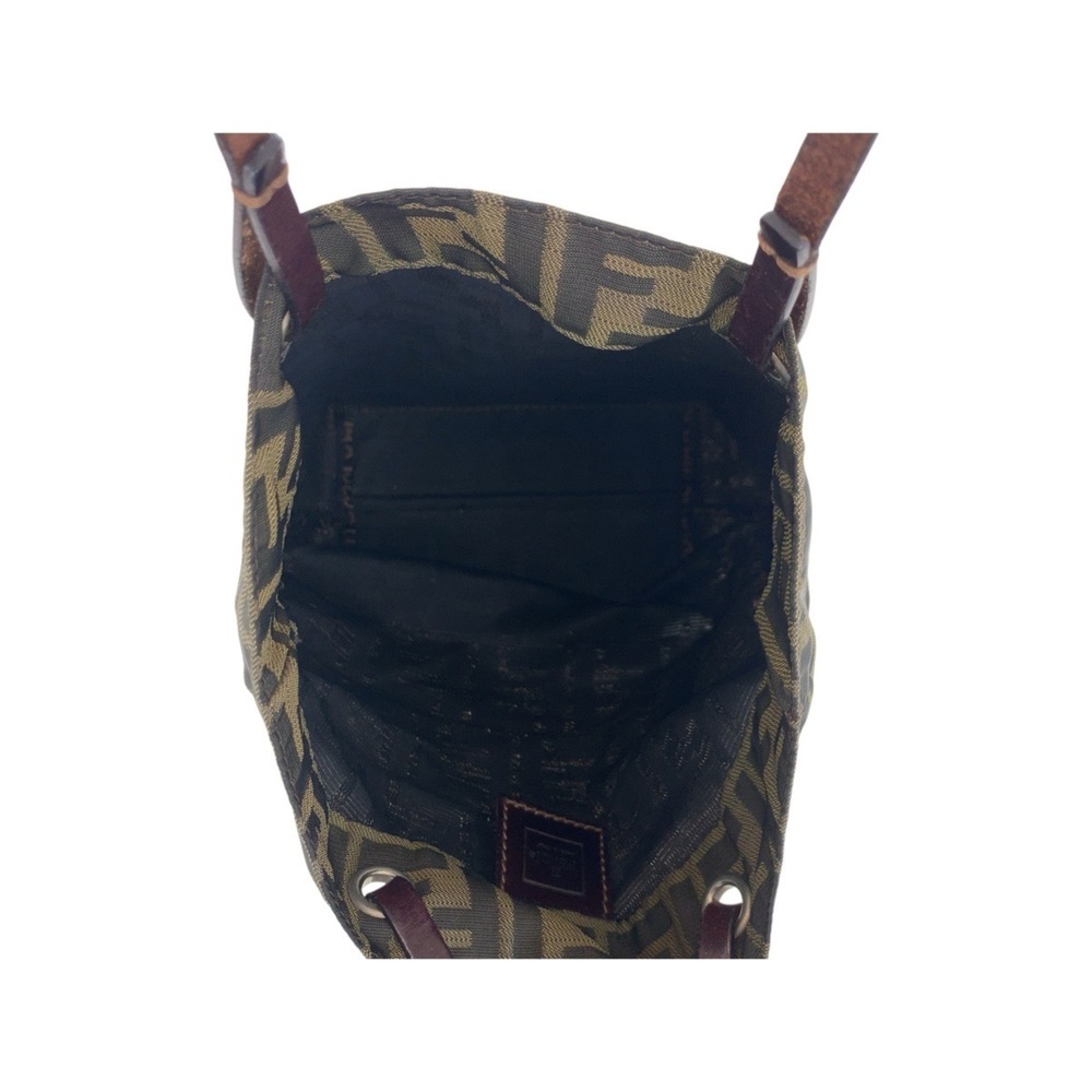 FENDI Zucca handbag in brown canvas and leather with silver hardware, model 2... - Picture 9 of 10